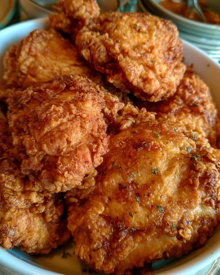 Delicious classic country-style fried chicken served with a side of gravy.